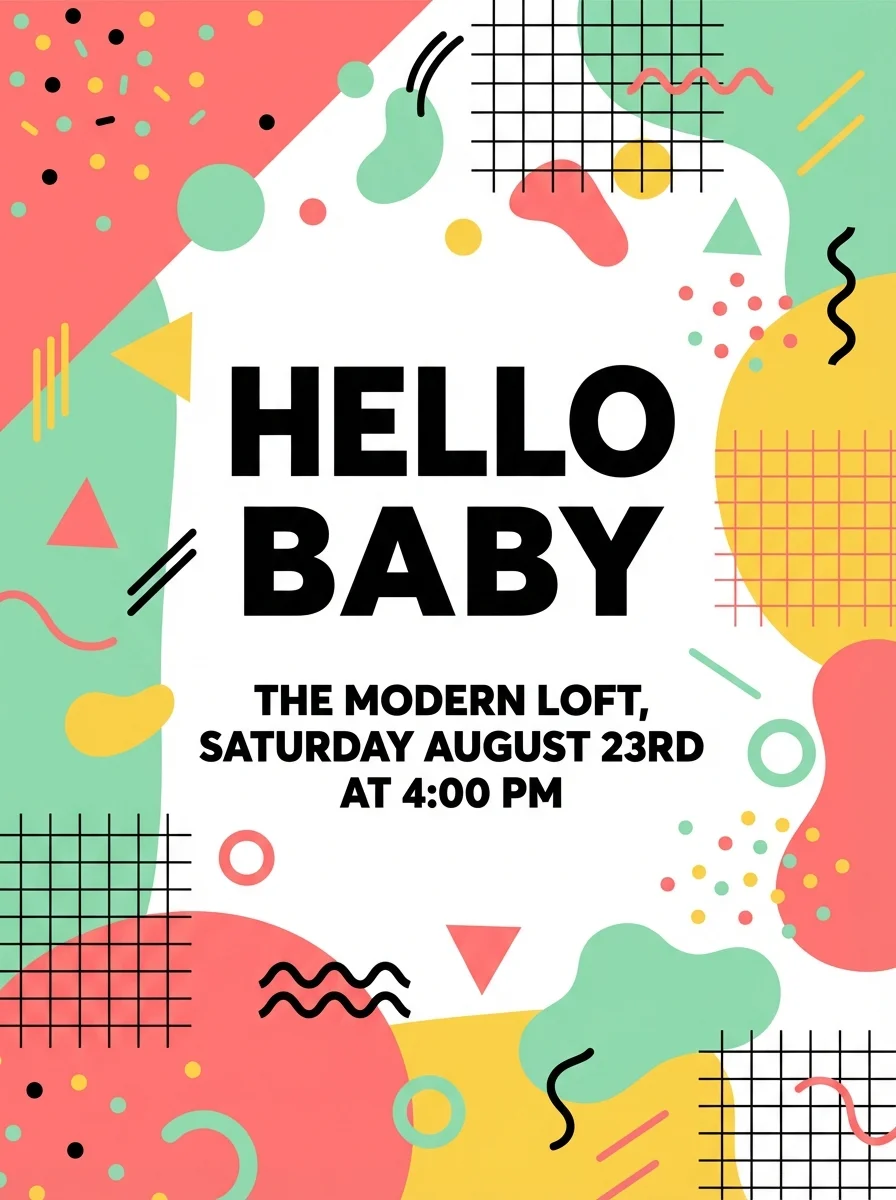 Baby Shower invitation template 6