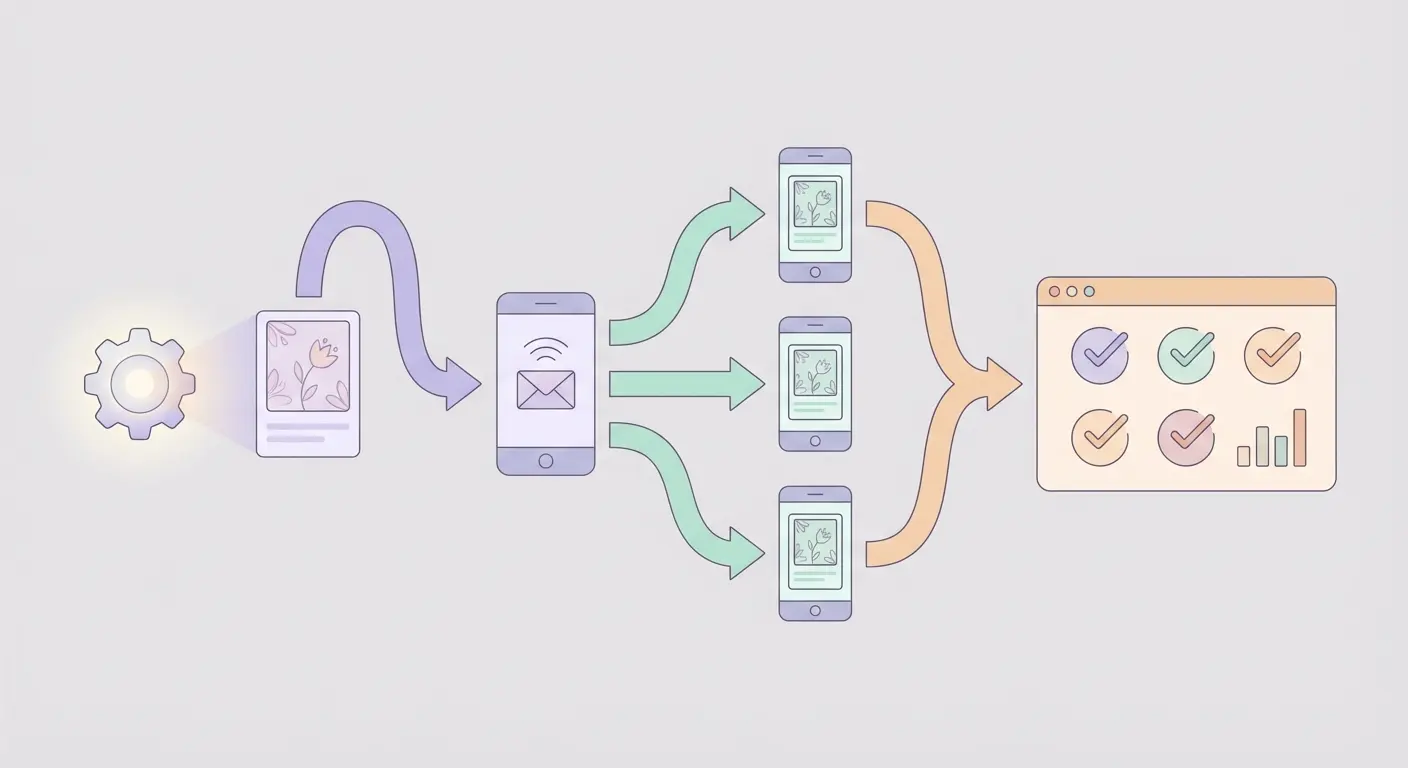 Diagram showing the Lemonvite workflow from design to delivery to RSVP tracking
