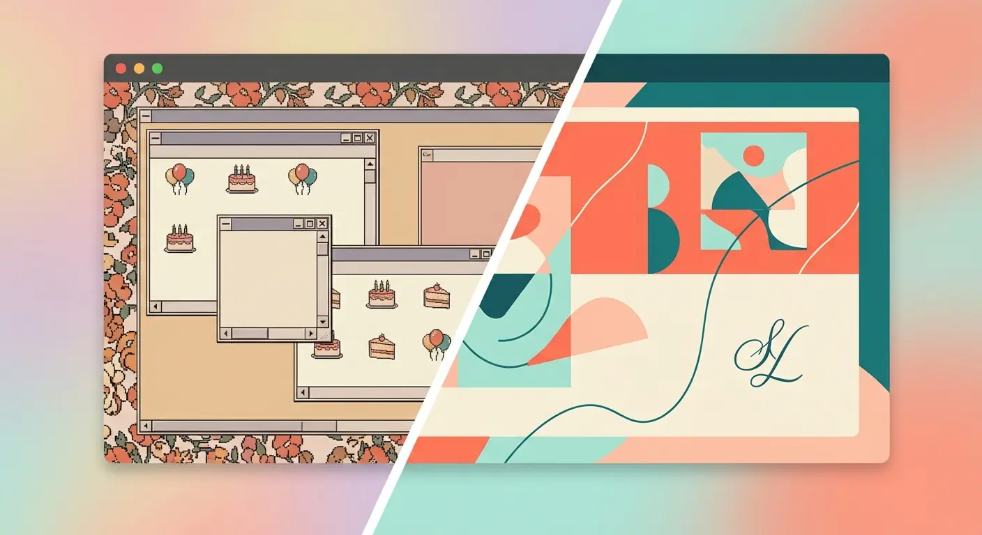 Evite vs Lemonvite comparison showing a modern invitation design