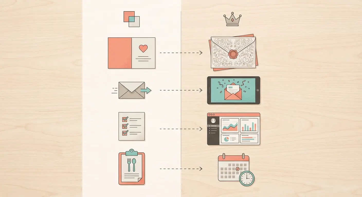 Feature comparison between Evite and Paperless Post invitation platforms