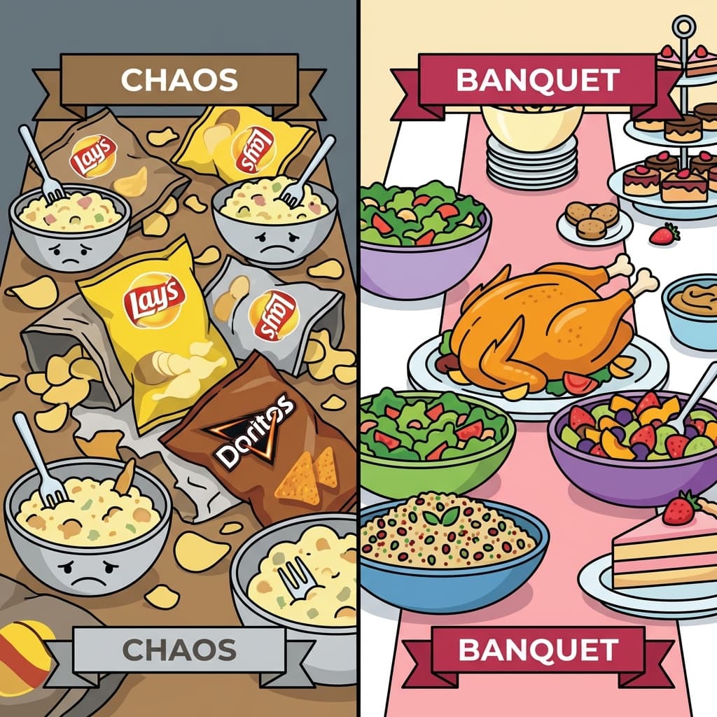 Chaos vs Banquet Potluck