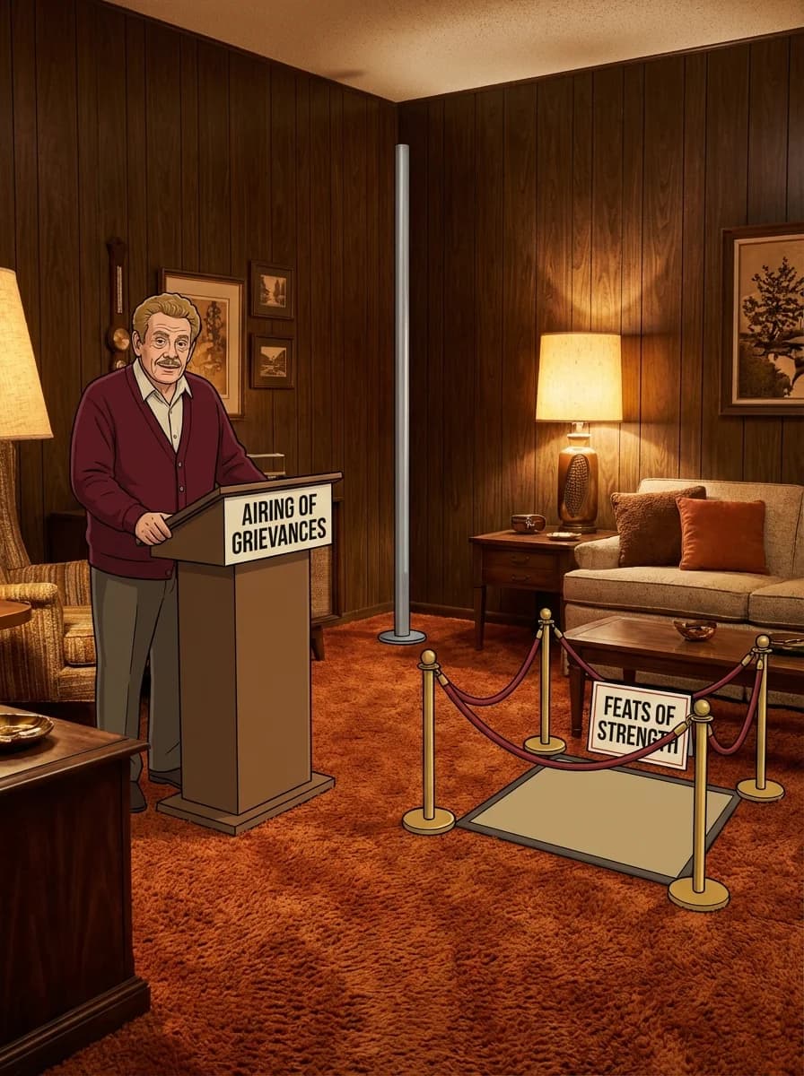 Festivus celebration scene inspired by Frank Costanza