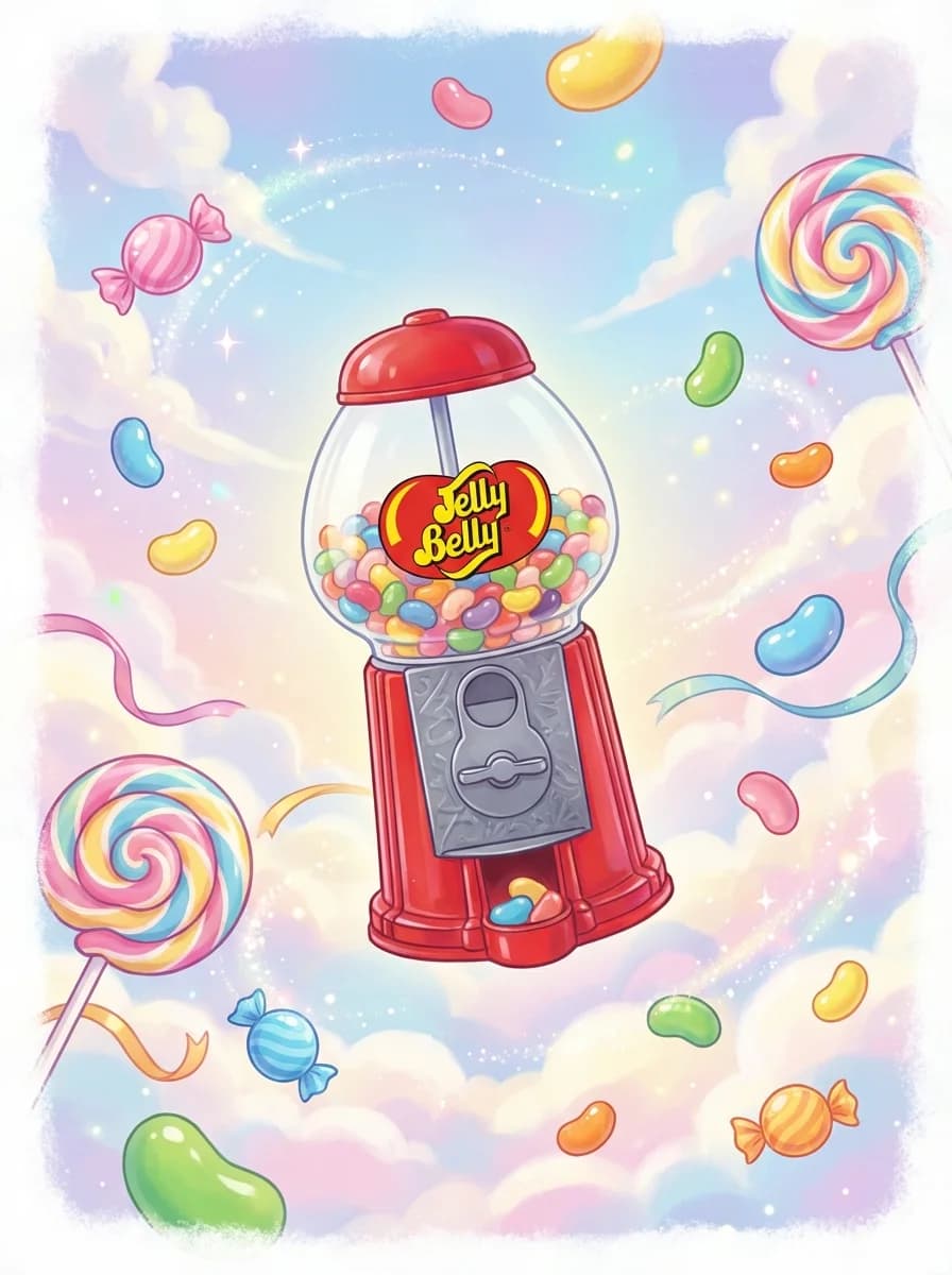 Whimsical candy wonderland inspired by the dispenser