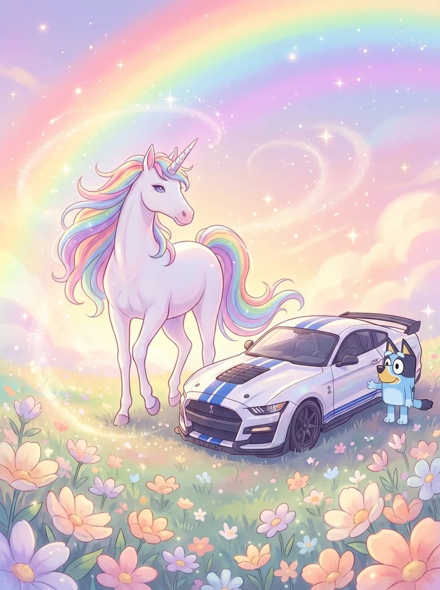 A unicorn... with car elements