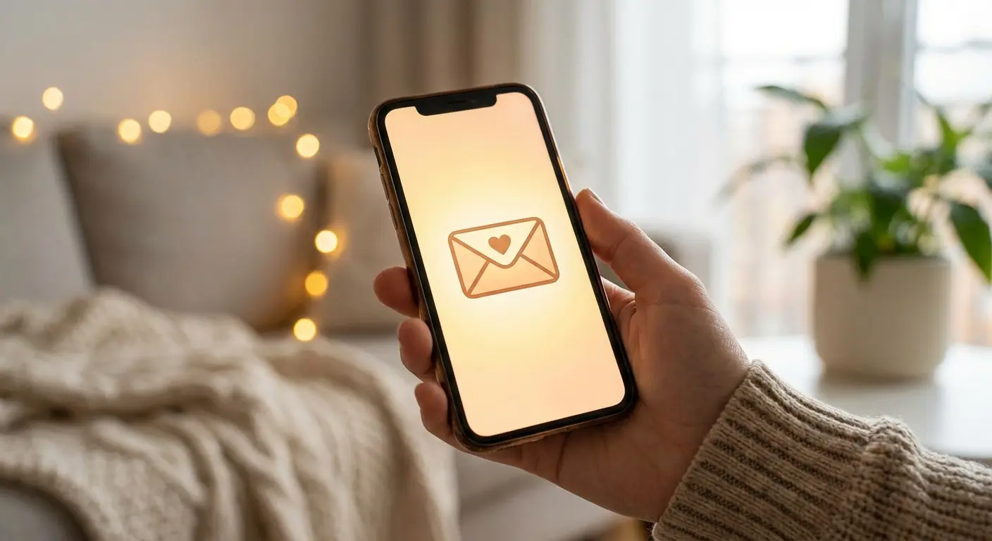 A phone showing a follow-up message to guests who haven't RSVPed