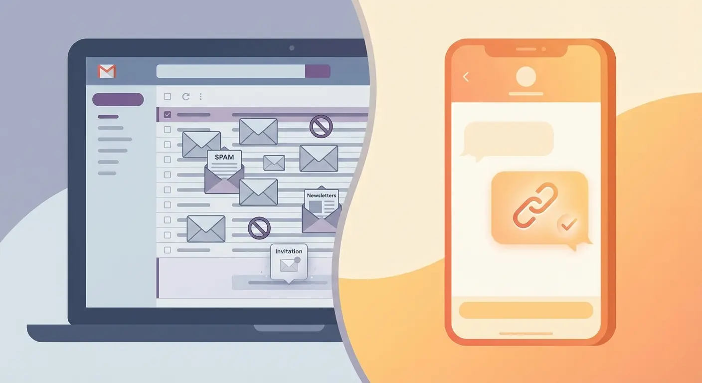 A side-by-side comparison of event invitation platforms showing design and delivery differences