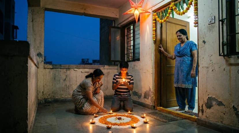 Diwali Party Ideas, Rangoli and Invitation Wording